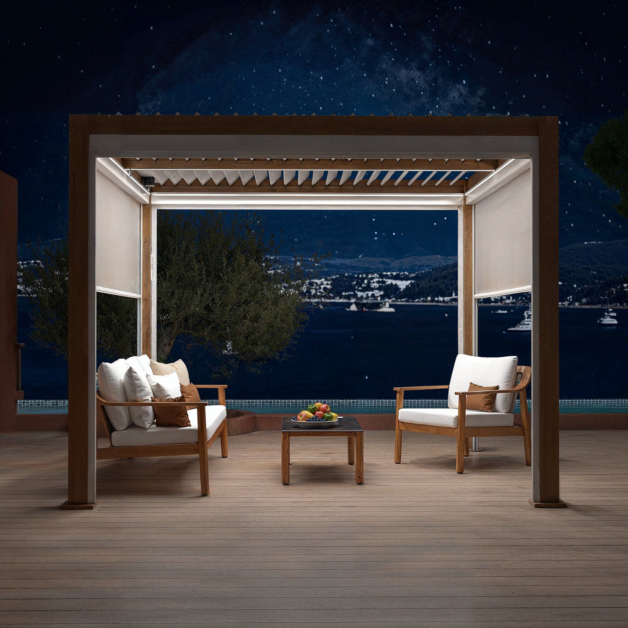 Pergola bioclimatique motorisée avec LED 3x3m