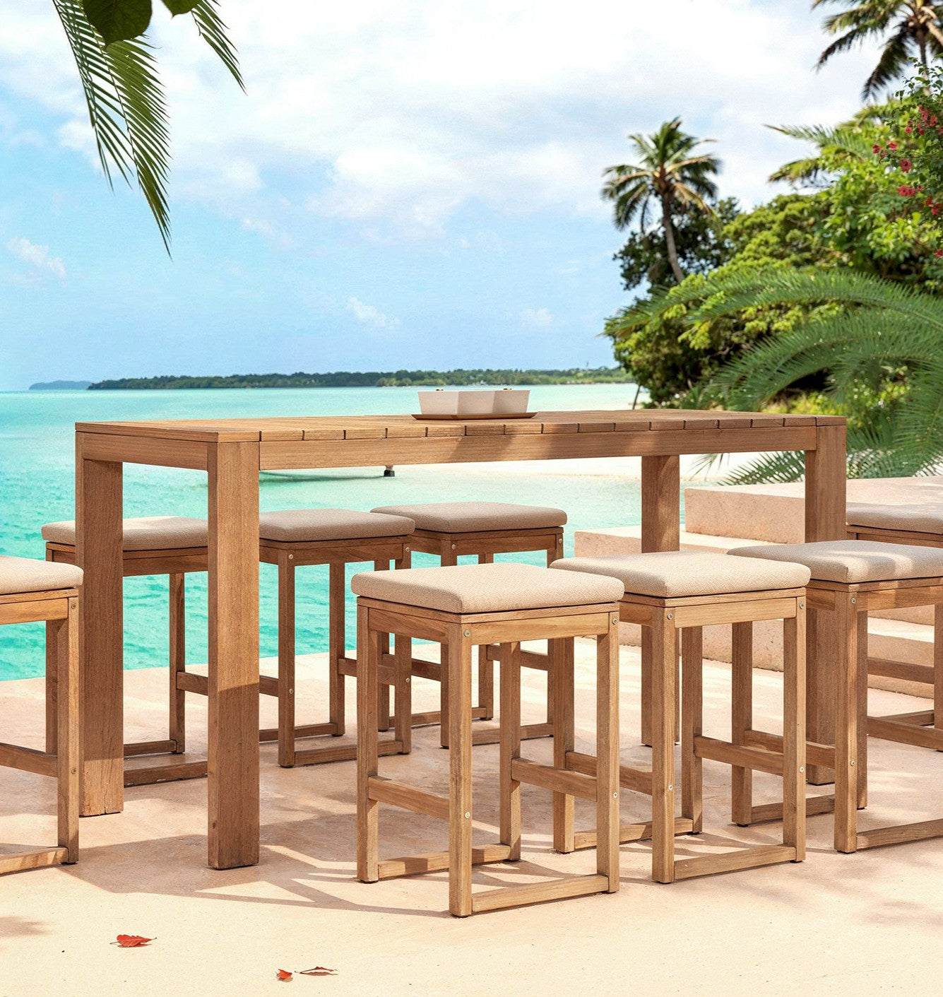 Rechteckiger Gartenbar Tisch Borneo (203x80)