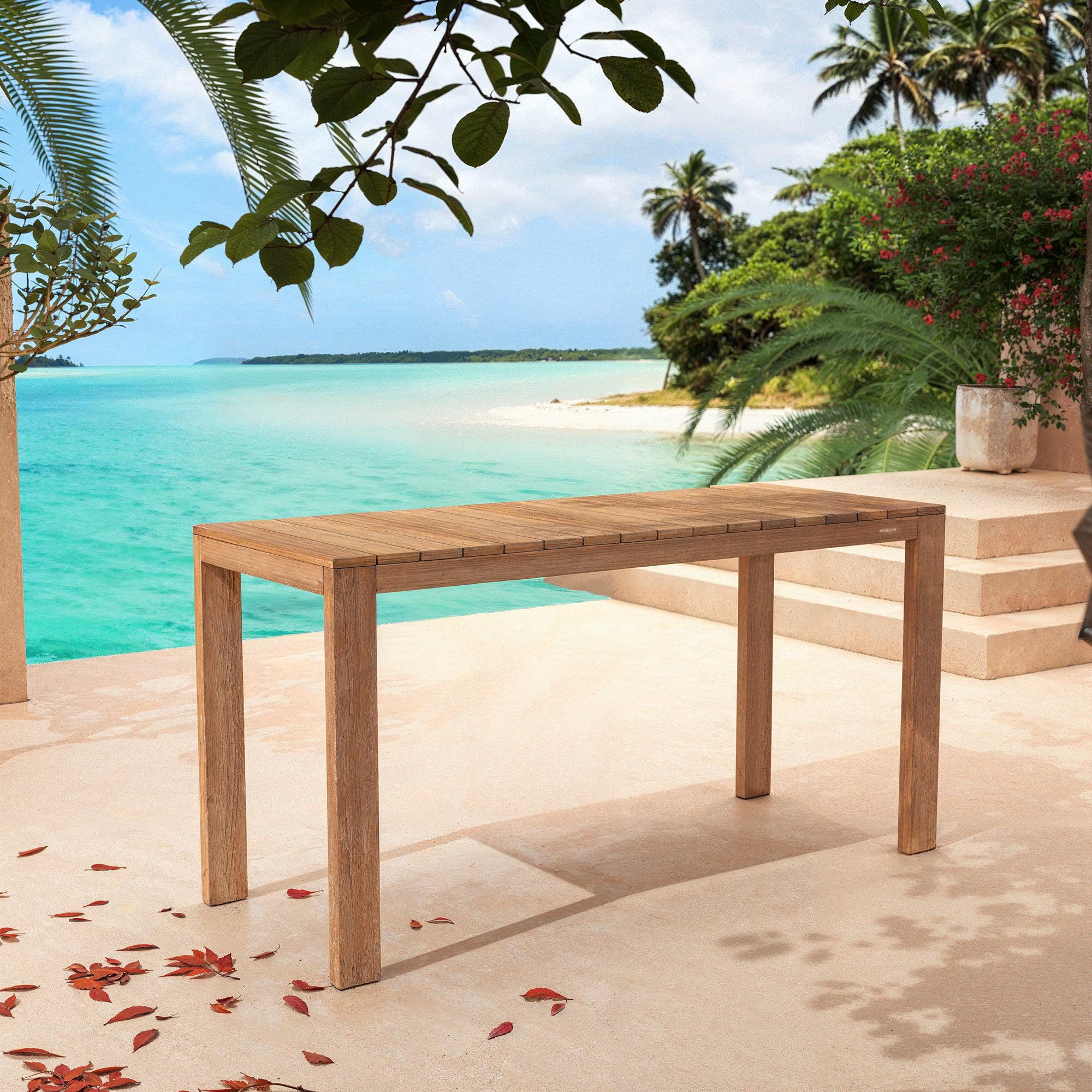 Rechteckiger Gartenbar Tisch Borneo (203x80)