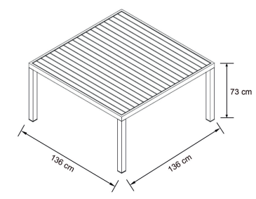 Gartentisch für 8 Personen aus Aluminium Murano (136 x 136 cm)