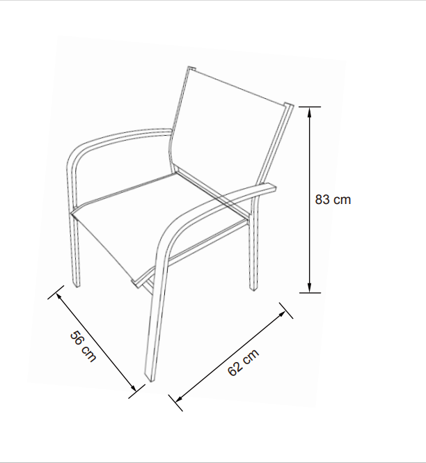 Stapelbarer Gartensessel aus Aluminium Murano