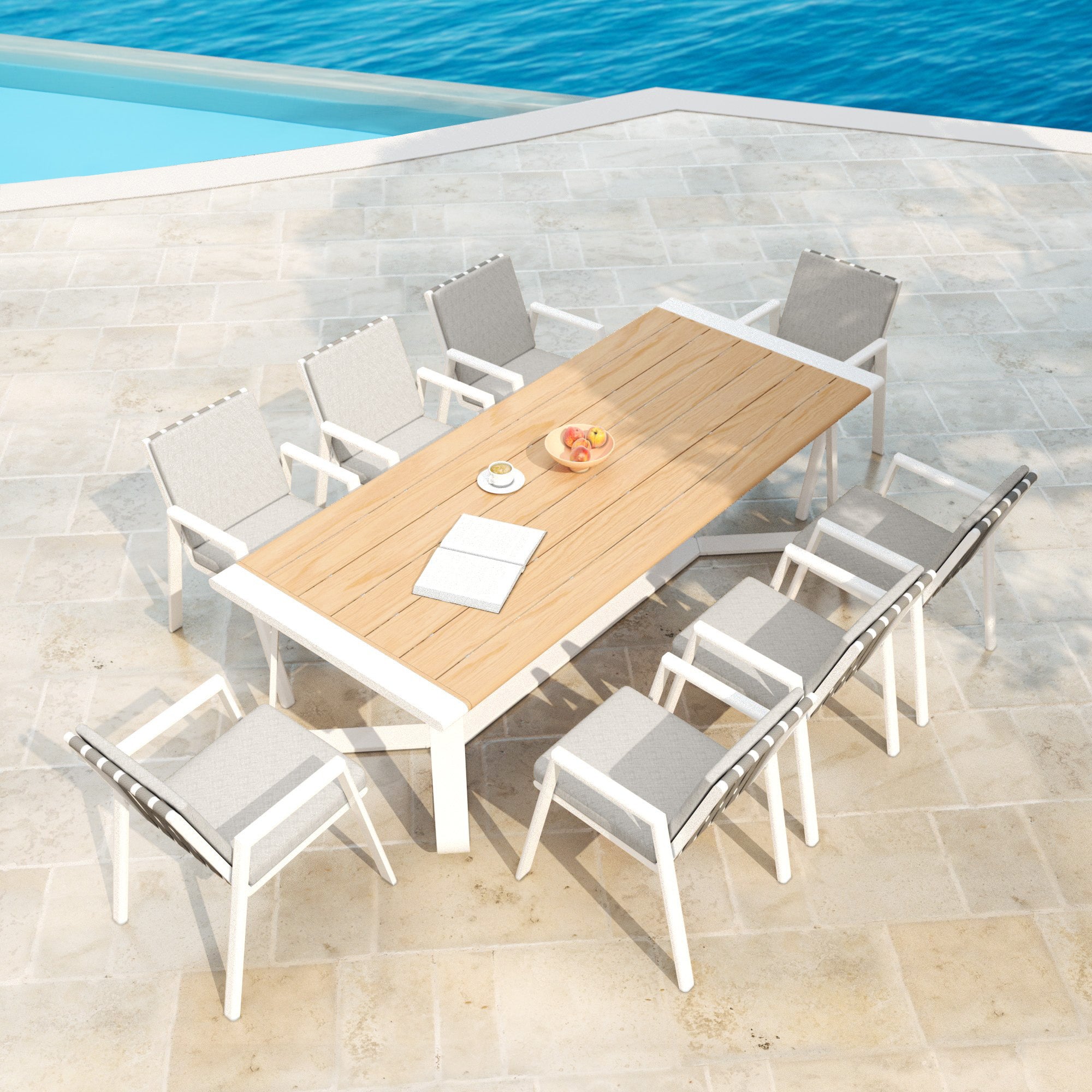 Table de jardin rectangulaire 10 places Long Beach ( 240x100 cm )