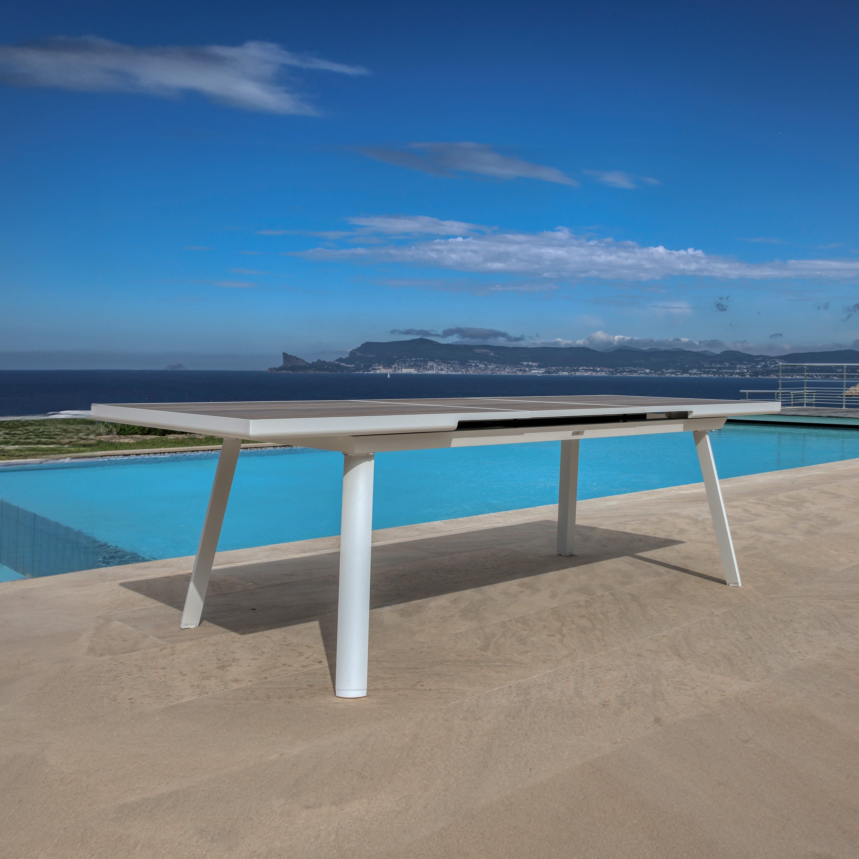 Table de jardin extensible automatique 10 places Aluminium Amalfi - (200/260X96)