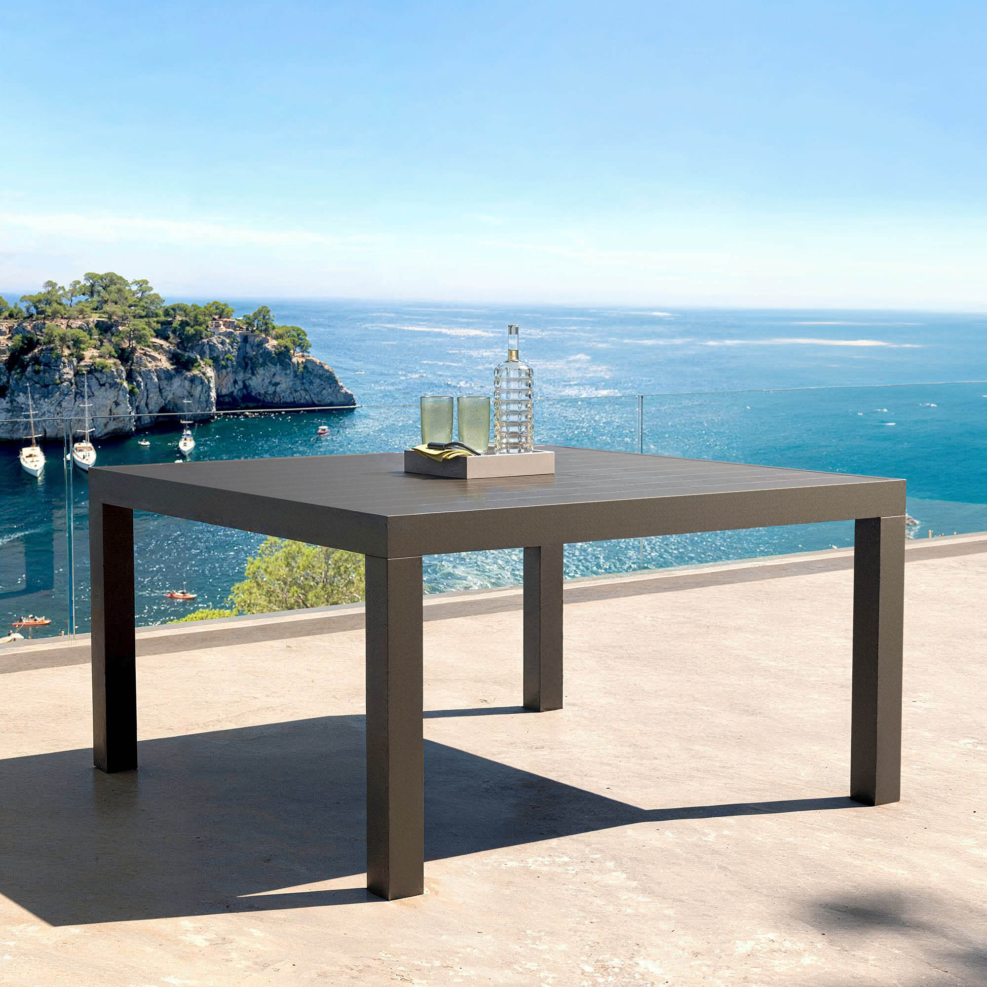 Mesa de jardín Murano de aluminio para 8 personas (136 x 136 cm)