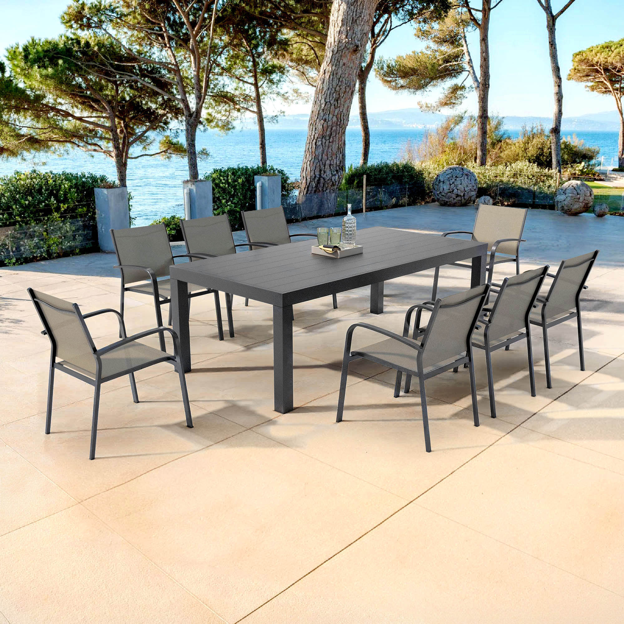 Table de jardin 8 places Aluminium Murano (210 x 100 cm)