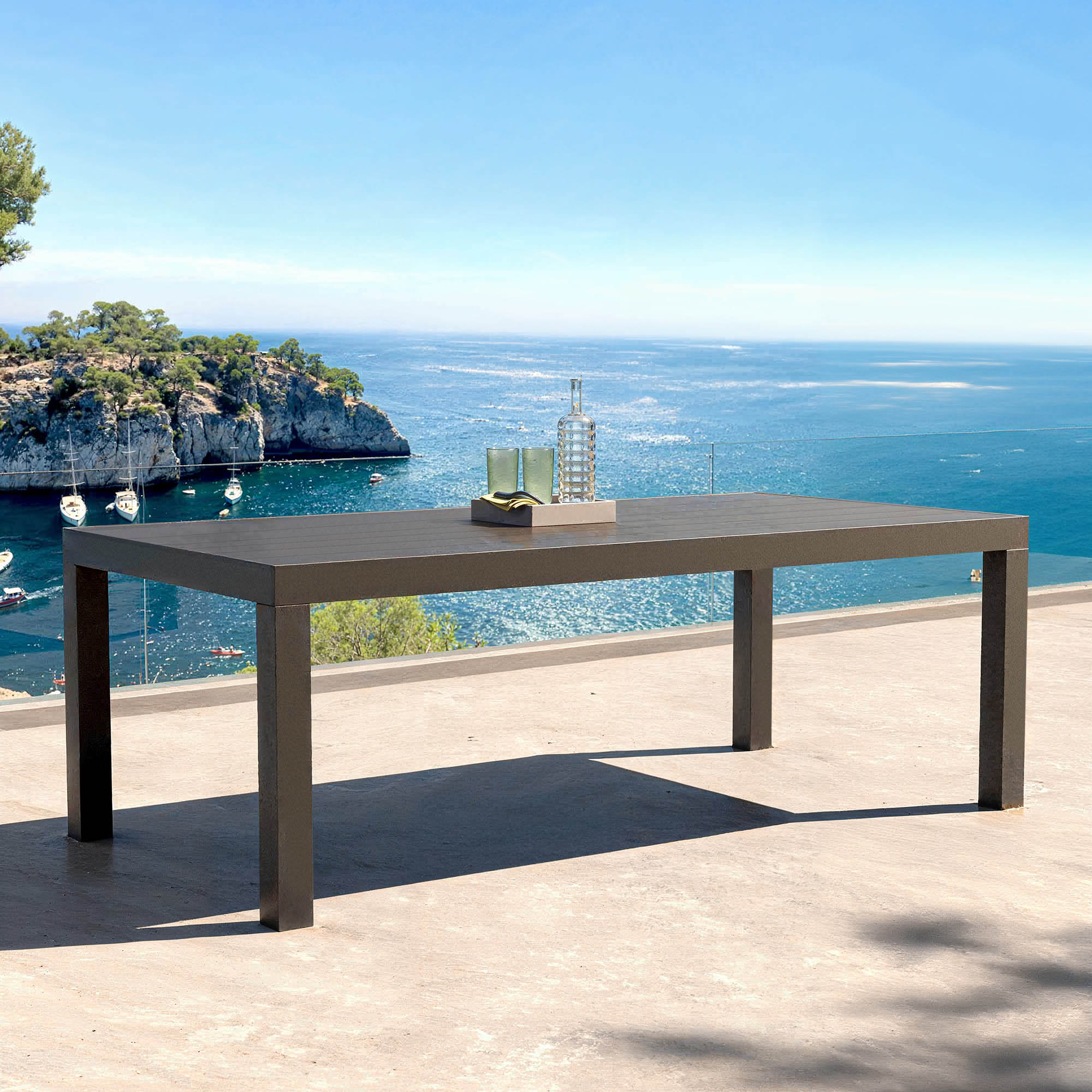 Murano Aluminum 8-Seater Garden Table (210 x 100 cm) 