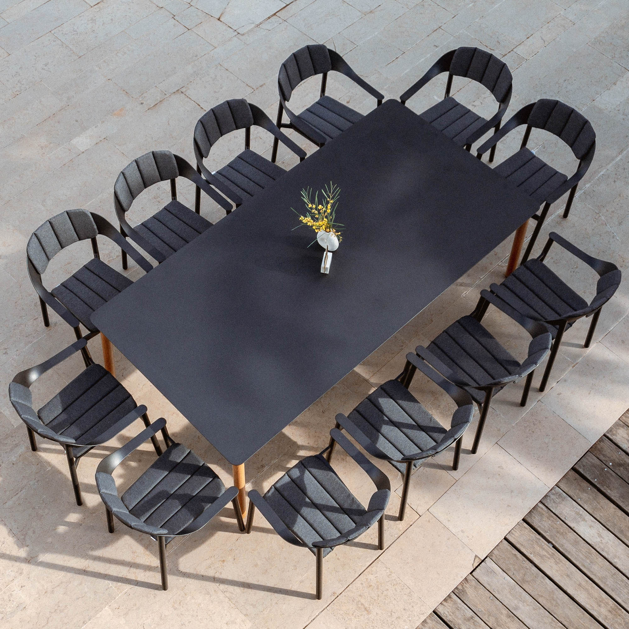 Table de jardin rectangulaire 10 places Monte Carlo 240x120 cm