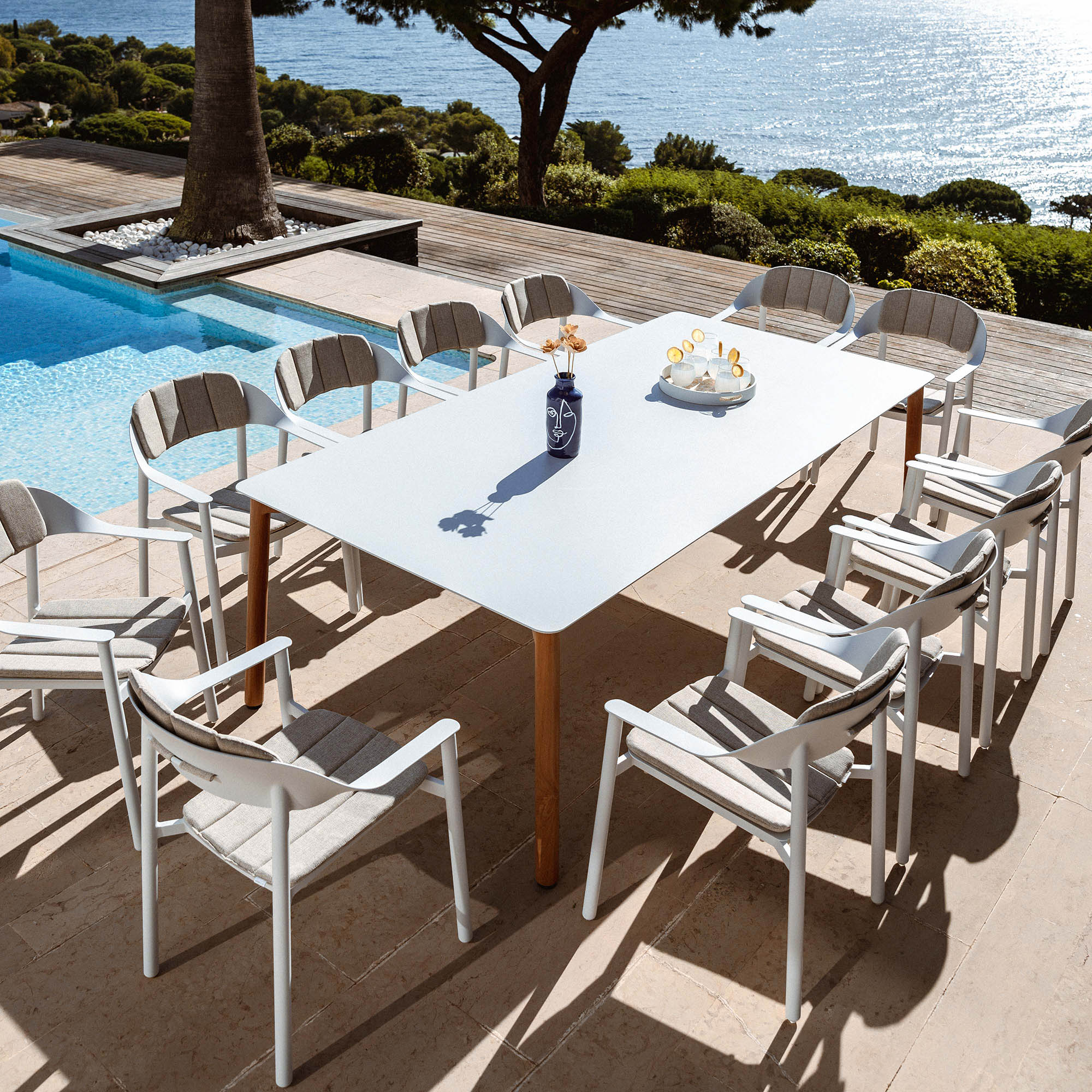 Table de jardin rectangulaire 10 places Monte Carlo 240x120 cm