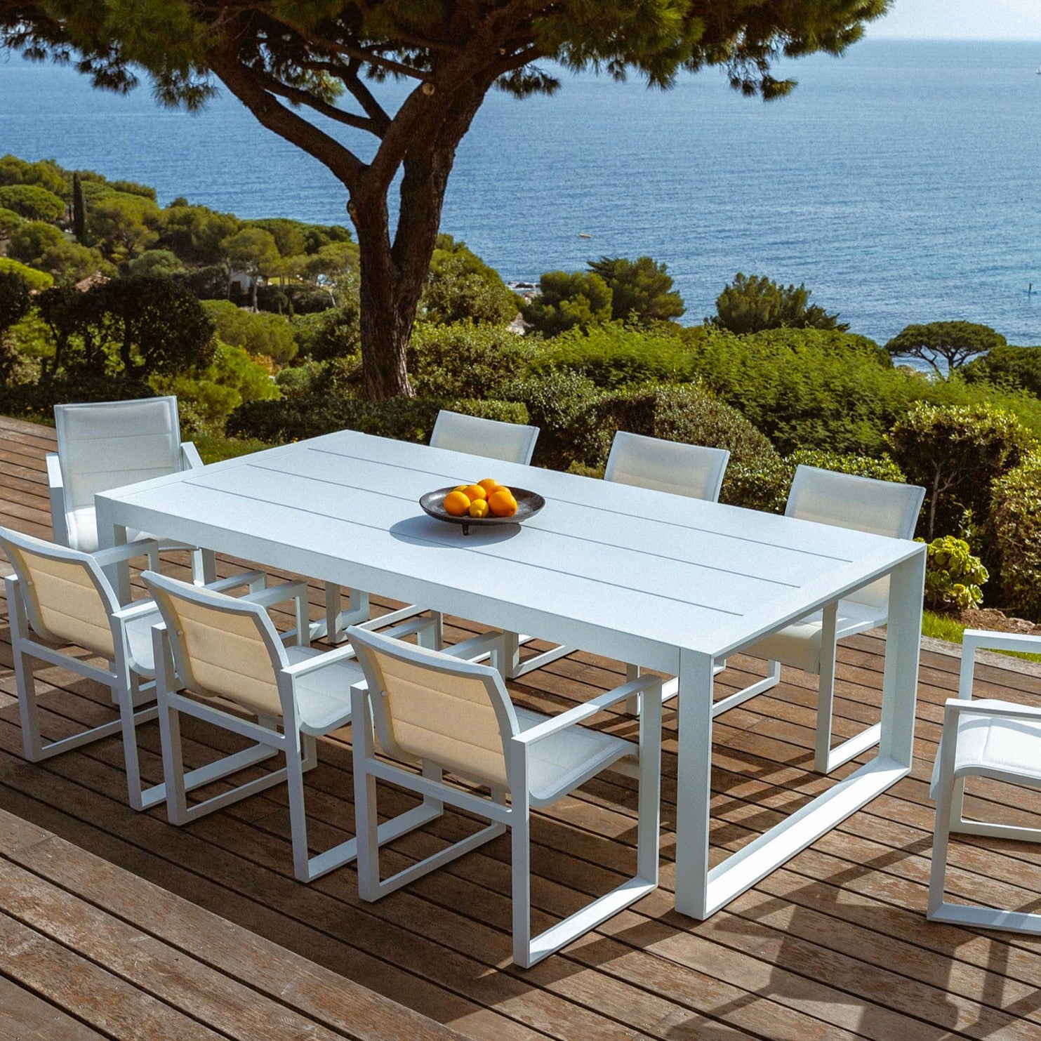 Rectangular garden table 10 seats Elba in aluminum 240x118 cm